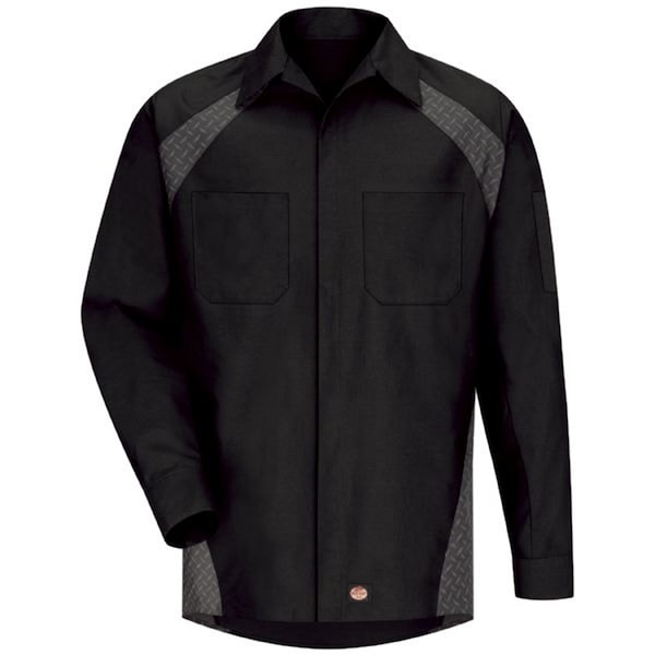 Workwear Outfitters Men's Long Sleeve Diamond Plate Shirt Black SY16BD